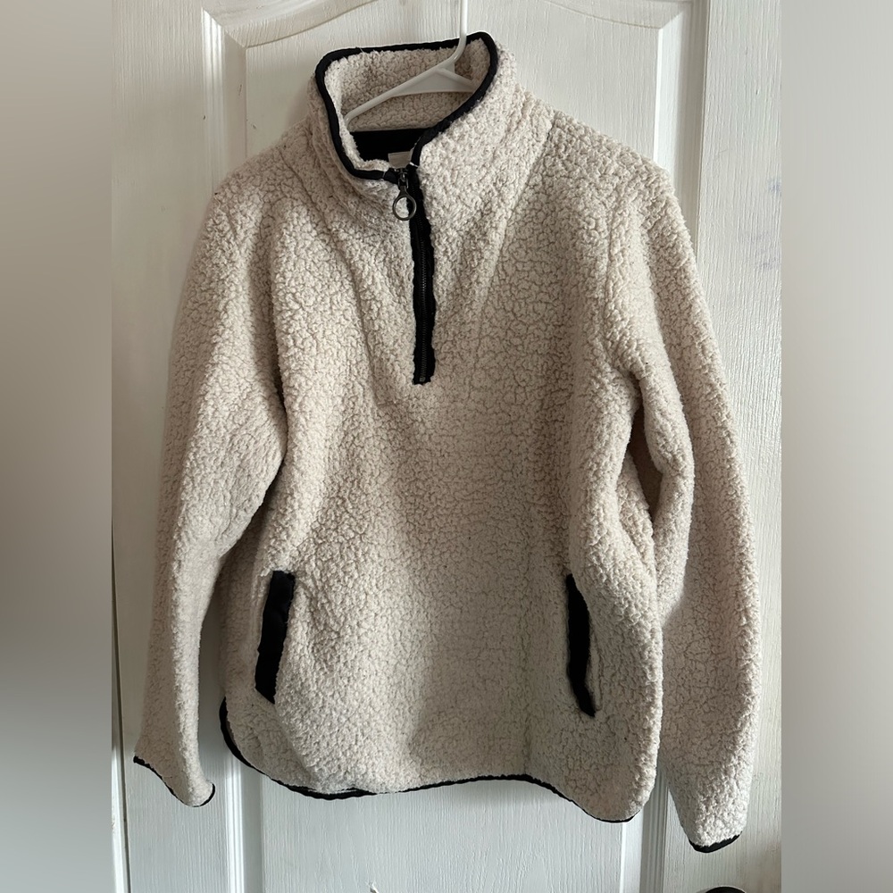 Quarter zip fleece sweater